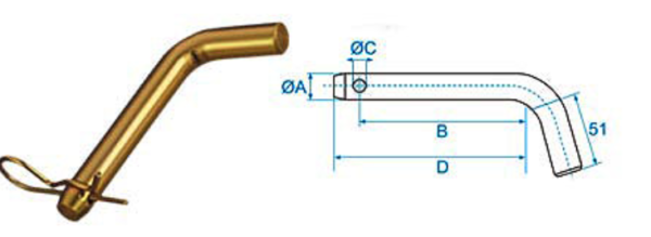 Bent Handle Hitch Pin - Image 3