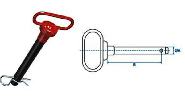 Red Handle Hitch Pin - Image 2