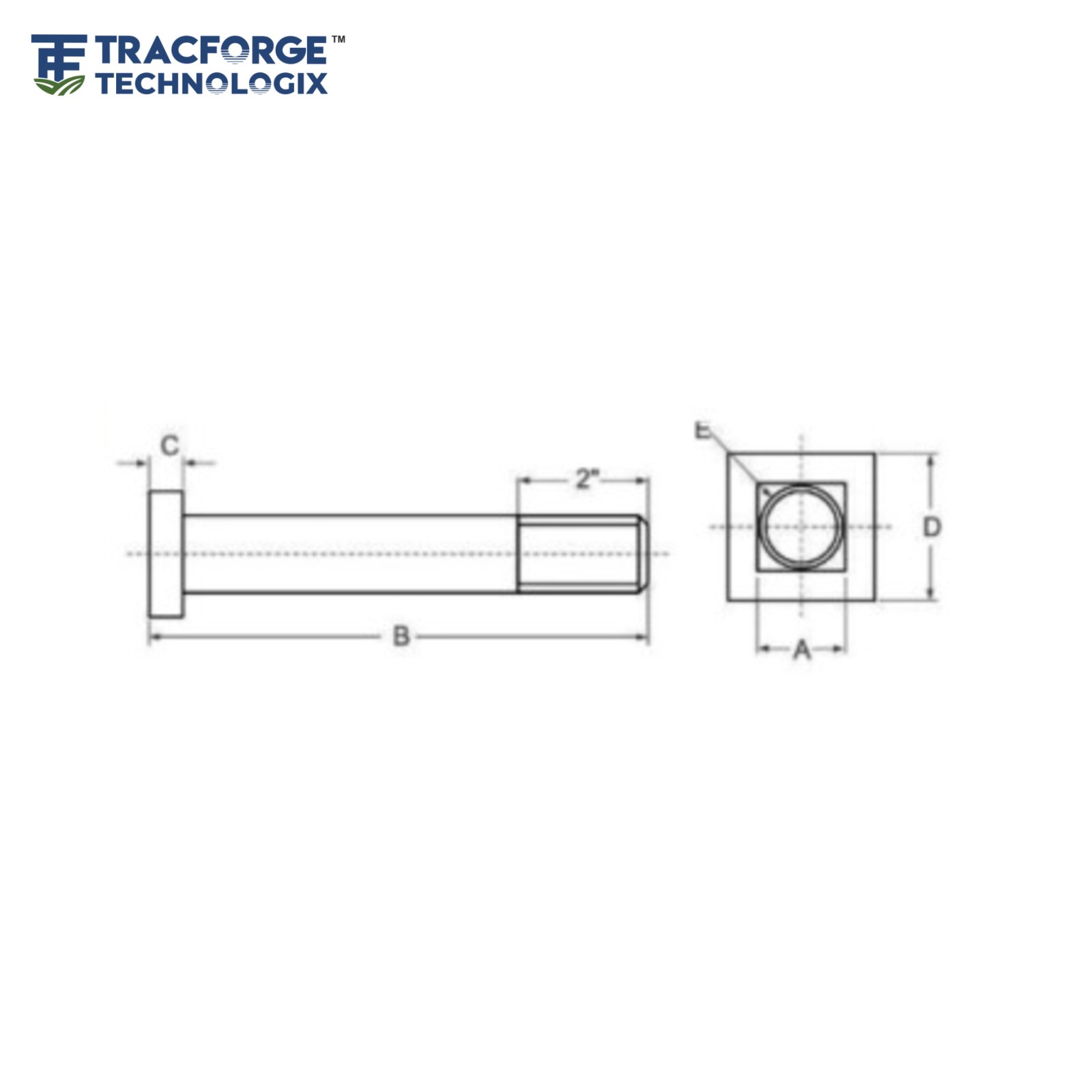 Disc harrow axle technical drawing for OEM agricultural tillage equipment