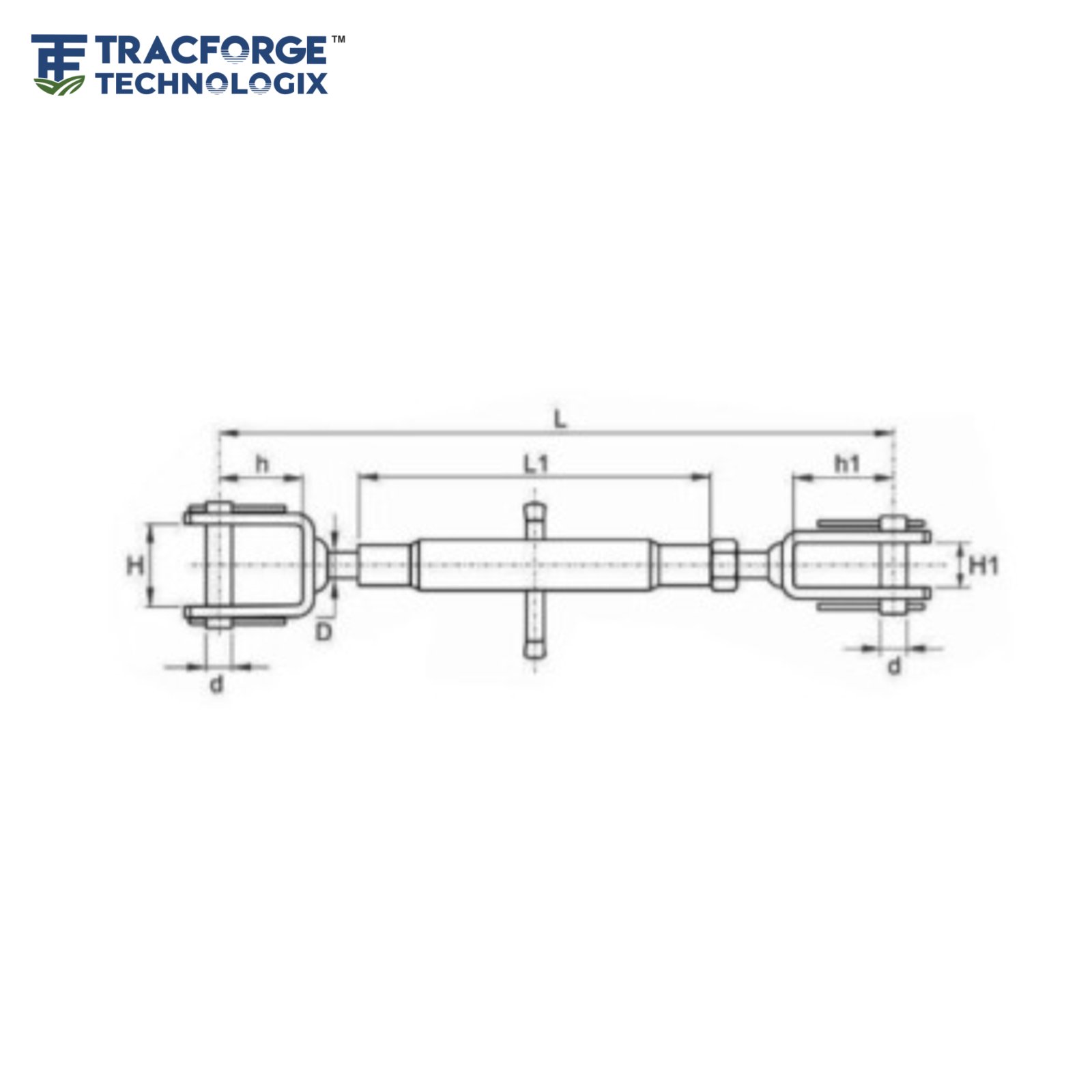 Adjustable leveling arm technical drawing for OEM tractor three point linkage systems
