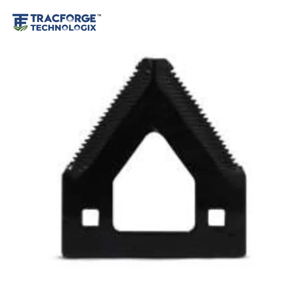 Cutting knife open blade thin tooth technical drawing for agricultural machinery