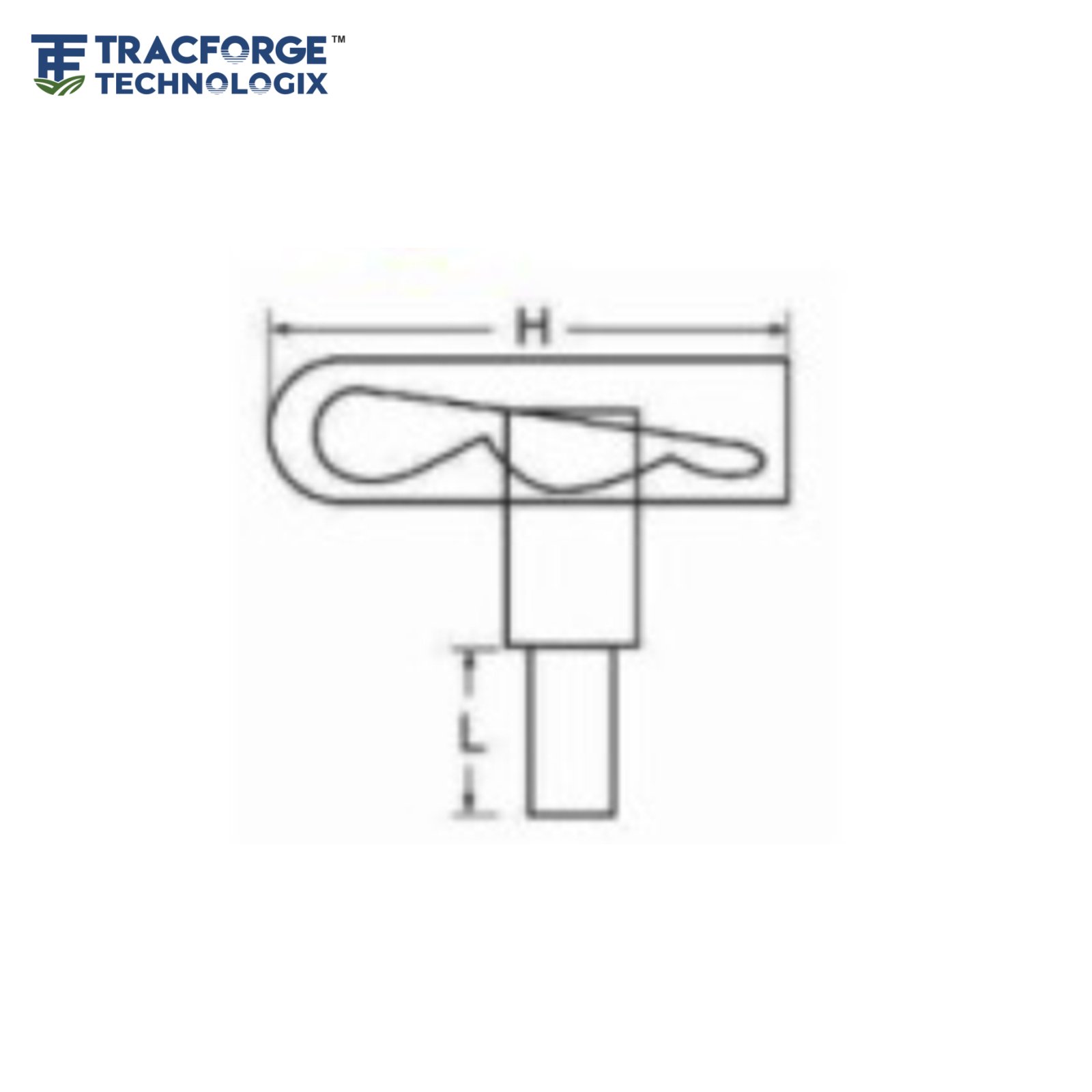 Drop lock pin weld on type technical drawing for OEM trailer and agricultural hardware