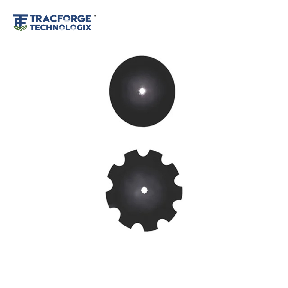 Harrow disc blade technical drawing for agricultural tillage equipment