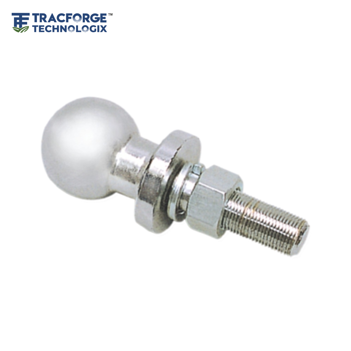 Hitch ball OEM agricultural component manufactured for trailer and tractor hitch systems