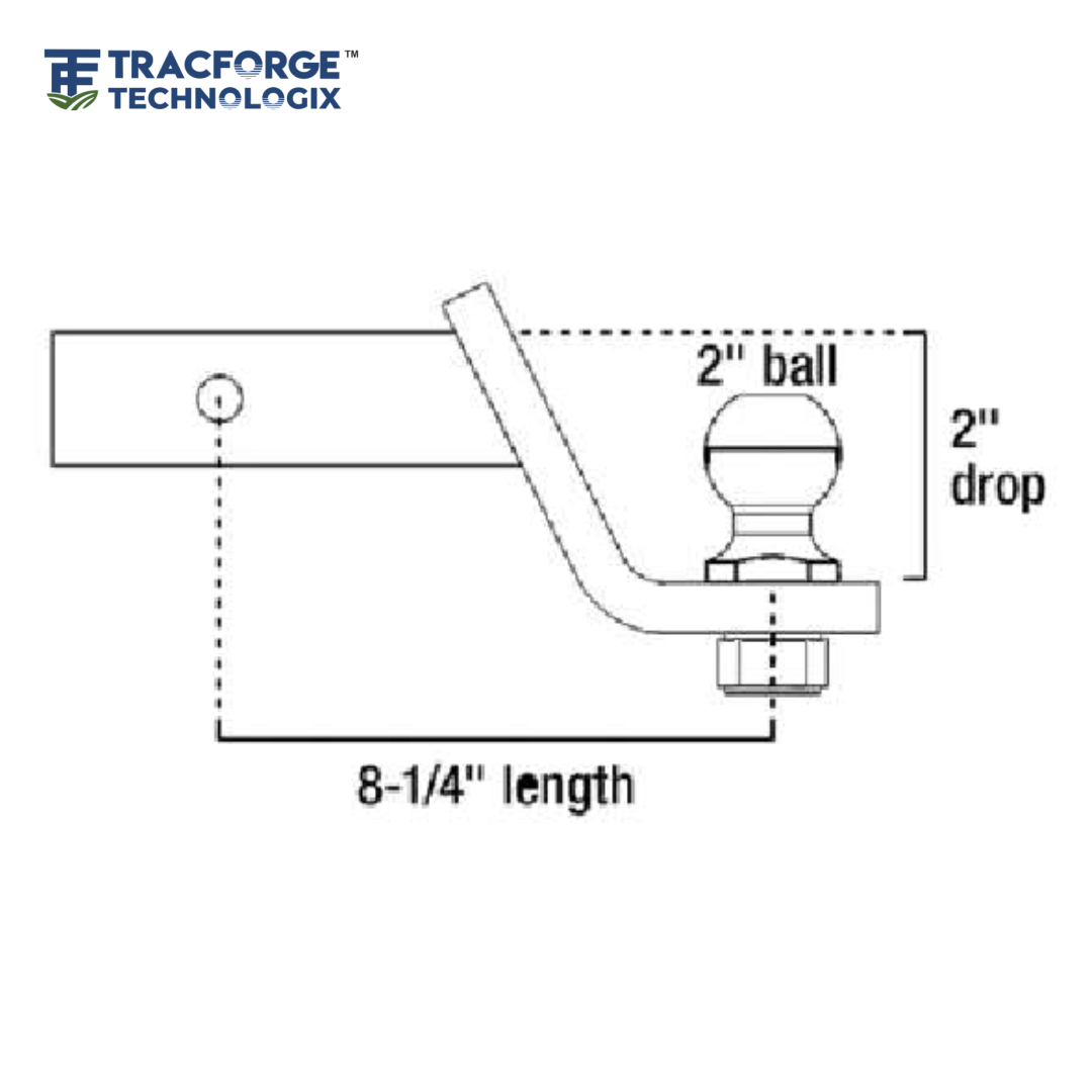 Hitch Ball Mount – Loaded Ball Mount with 2″ Ball - Digram
