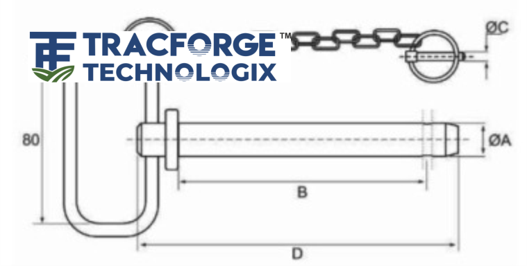 Hitch Pin With Chain & Linch Pin digram