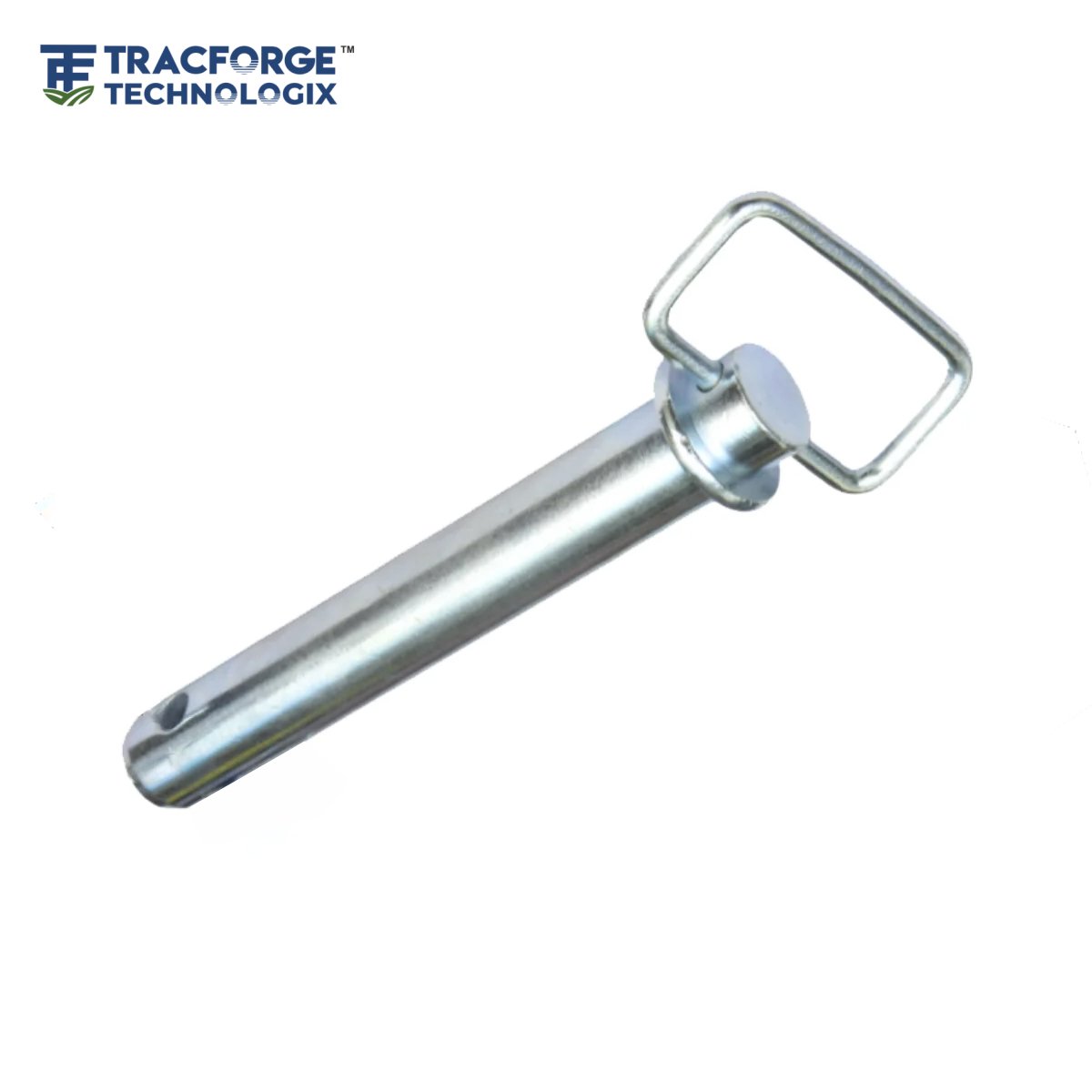 hitch pin square handle for agricultural and trailer hitch applications