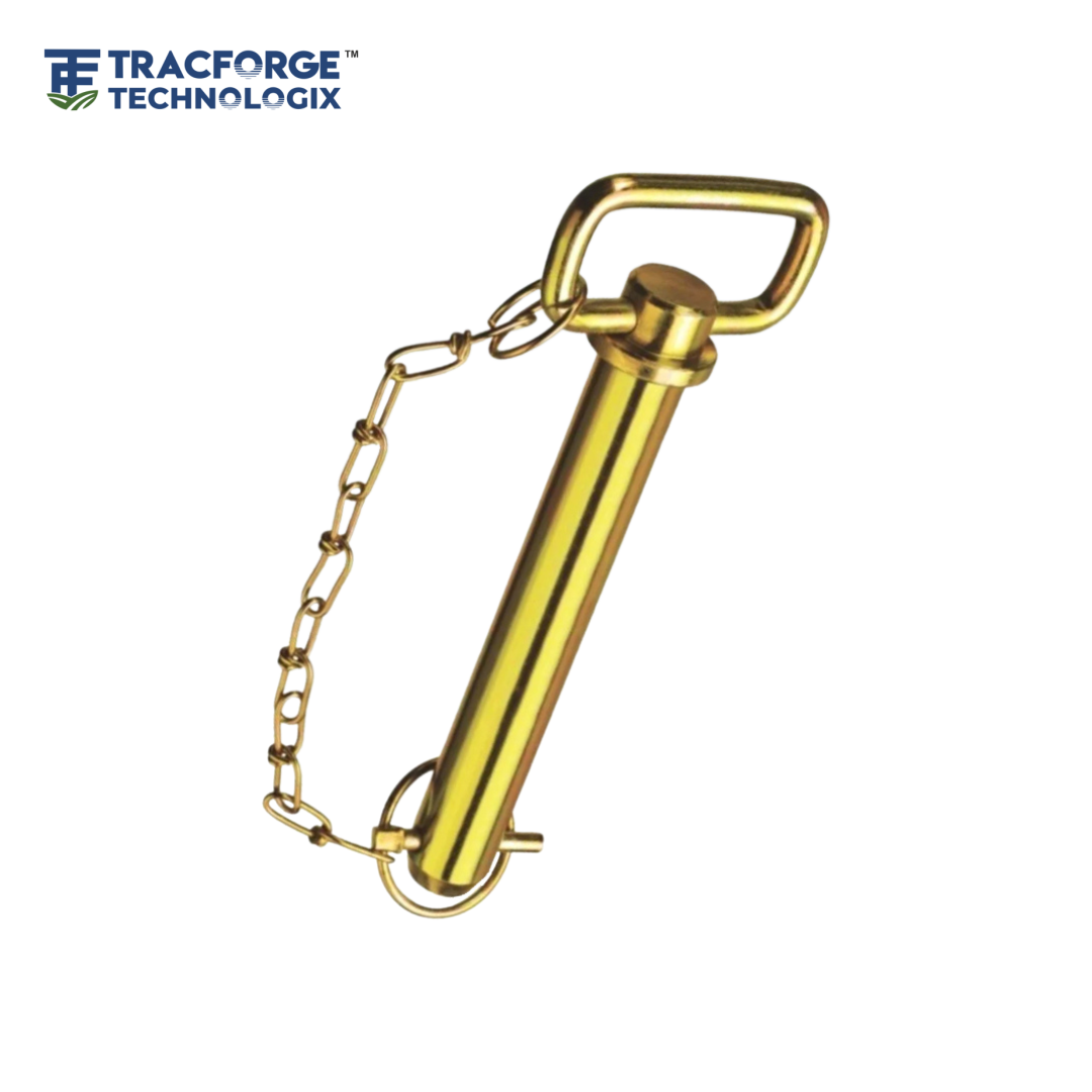 hitch pin square handle with linch pin and chain for agricultural and trailer hitch use
