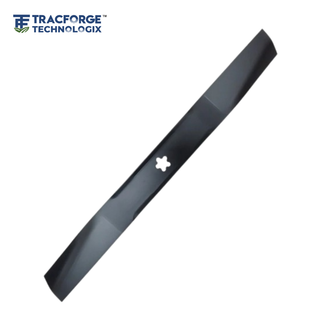 Medium lift lawn mower blade designed for balanced airflow and clean cutting performance