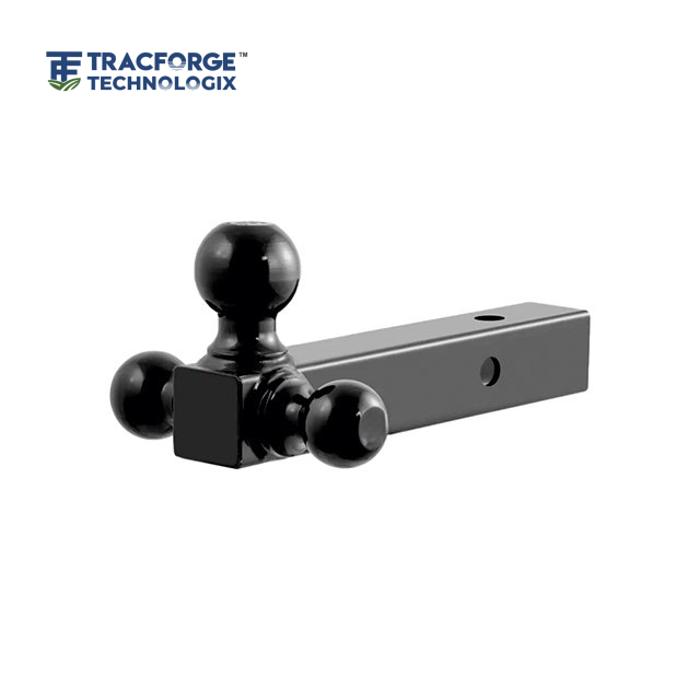 Multi ball mount with welded ball manufactured from high-strength steel for agricultural and commercial trailer towing applications.