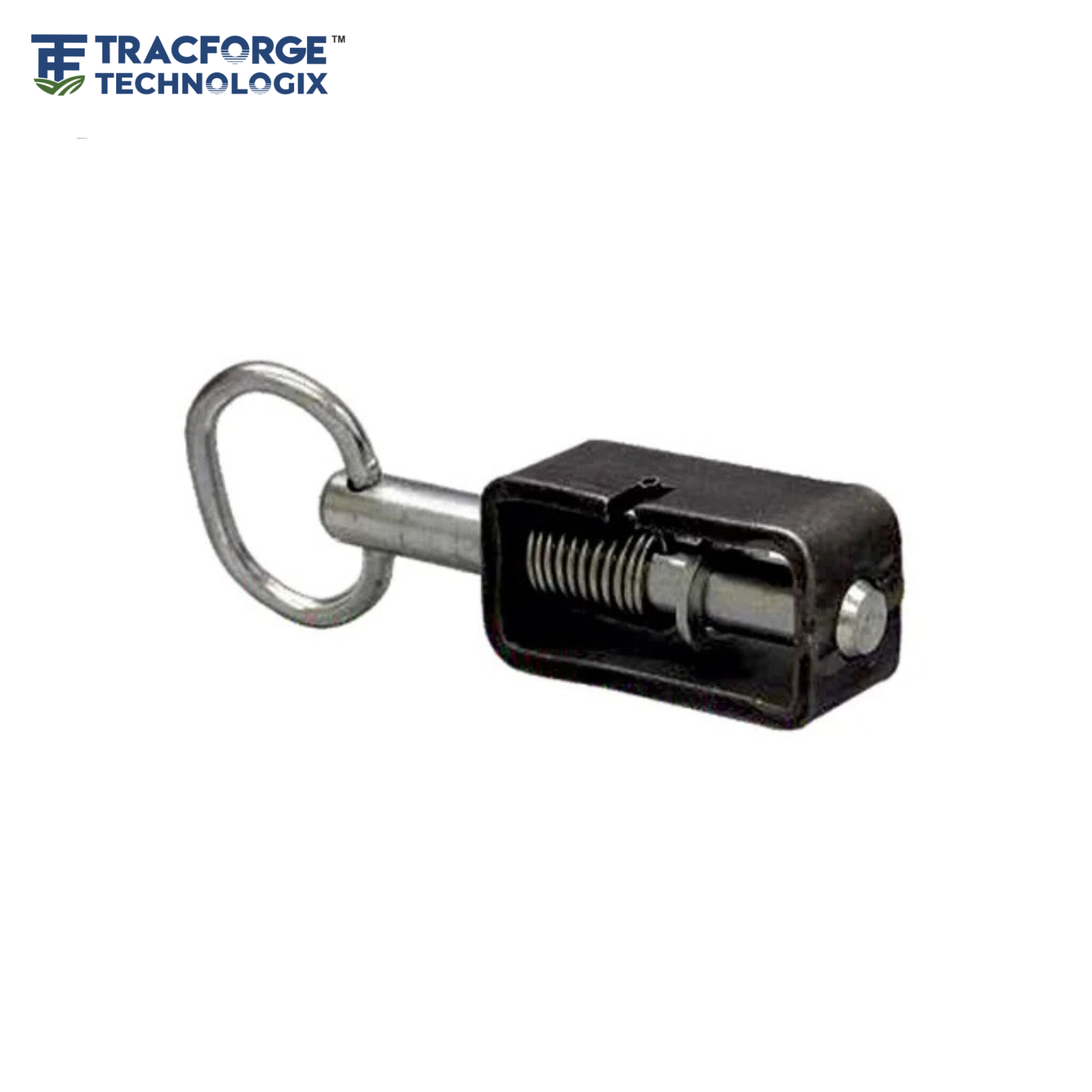 Spring loaded trailer tube latch assembly used in trailer locking systems