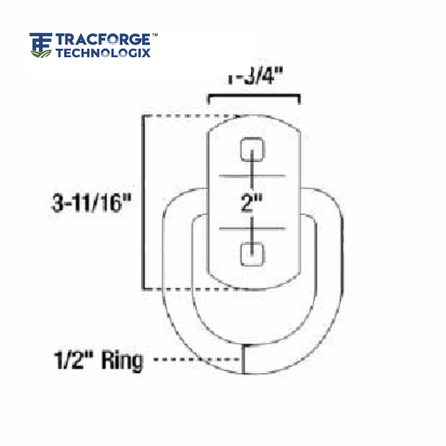 Trailer Tie Down Ring with Bracket (Tie-Down D-Ring) - Digram
