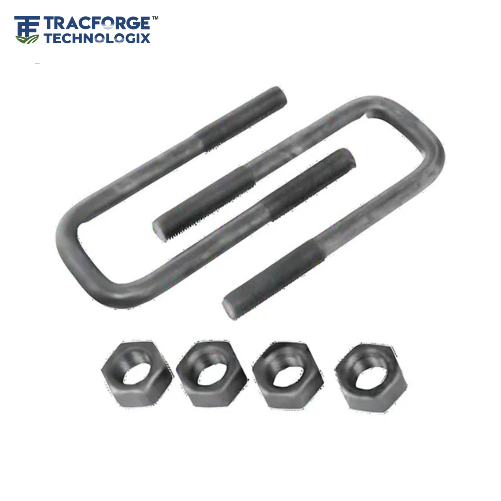 Trailer U Bolt Square heavy-duty steel square U-bolt with nuts for leaf spring and axle mounting applications