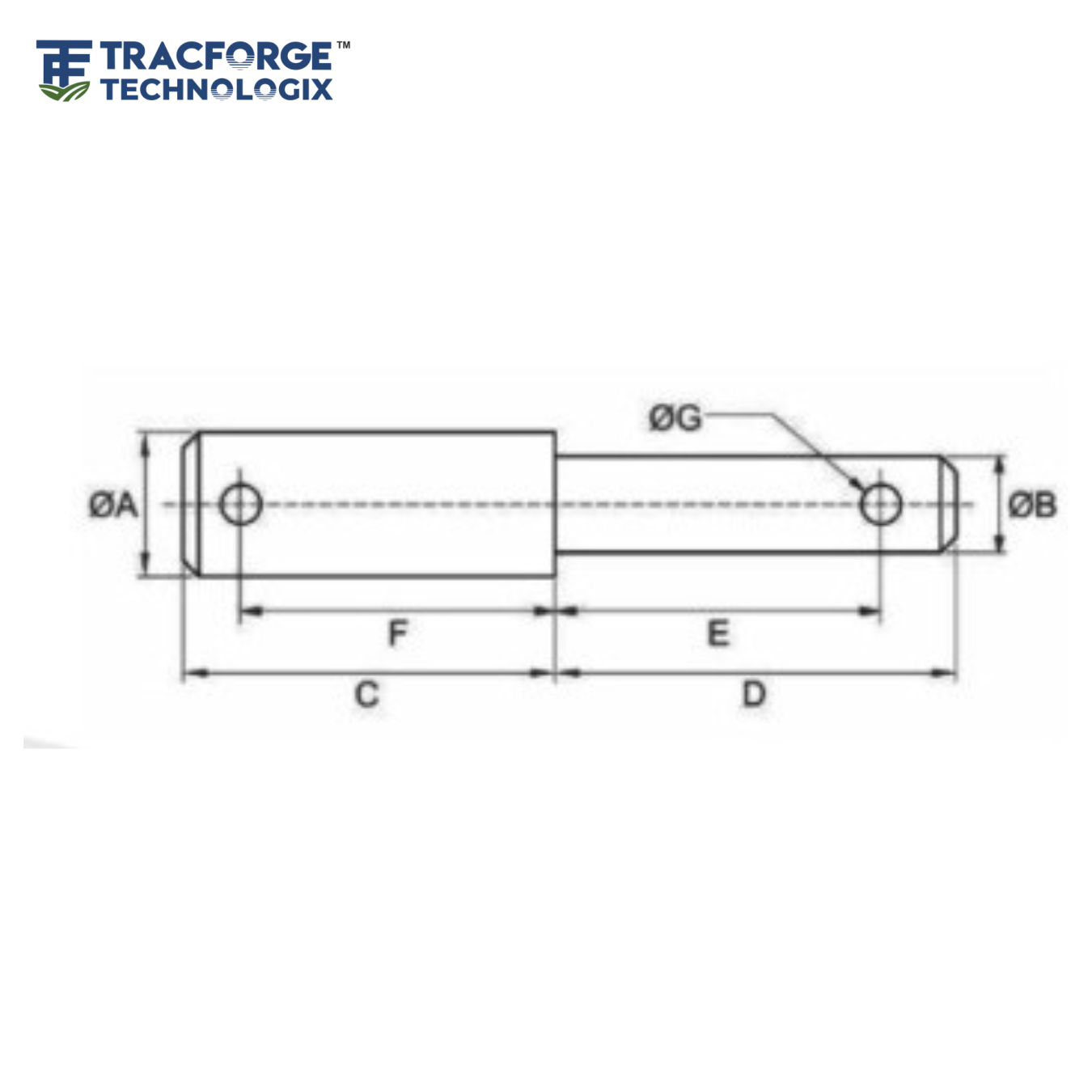 Weld on End Mounting Pin - Digram
